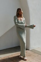 Rowan Square Neck Maxi Dress in Green