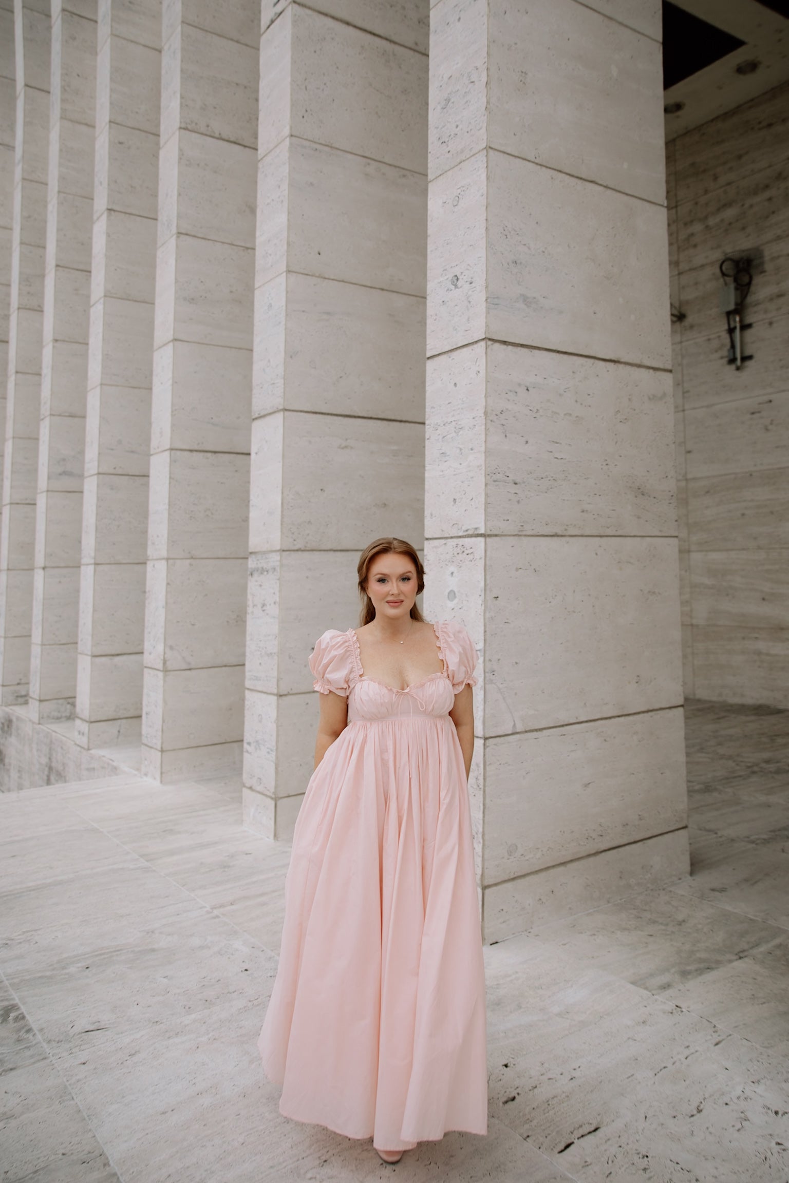 Olivia 100% Cotton Maxi Dress in Pale Pink - Bump Friendly *6/30 PRE-ORDER*