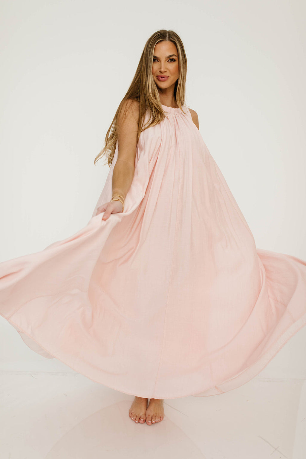 Aurelia Maxi Dress in Light Pink - Bump Friendly