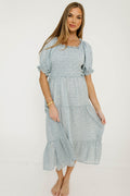 Sherelle Midi Dress in Cloud - Bump Friendly