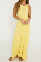 Alba Ribbed Maxi Sweater Dress in Banana