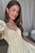 Sydnee Cotton Maxi Dress in Butter Yellow - Bump Friendly (Restocking in July)