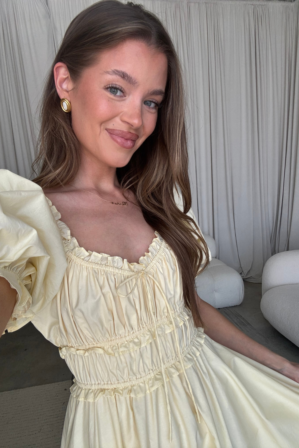 Sydnee Cotton Maxi Dress in Butter Yellow - Bump Friendly (Restocking in July)