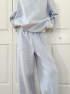 Nixon Mini Striped Sweatpants in Blue and White