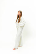 Campbell Striped Fleece Lounge Pants in Ivory