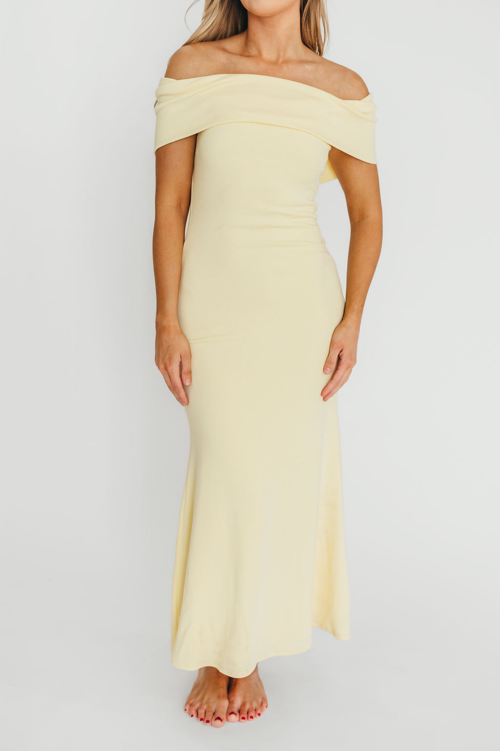 Monroe Maxi Dress in Butter Yellow - Bump Friendly