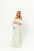 Livvy 100% Cotton Dress in Ivory/Pink Floral (Fully Lined) - Bump Friendly