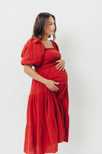 Elena Midi Dress in Rust