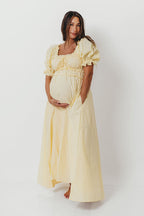 Sydnee Cotton Maxi Dress in Butter Yellow - Bump Friendly (Restocking in July)