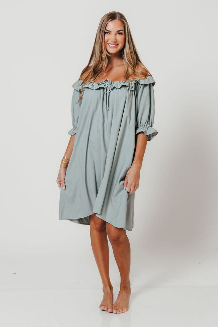 Betty Mini Dress in Sage