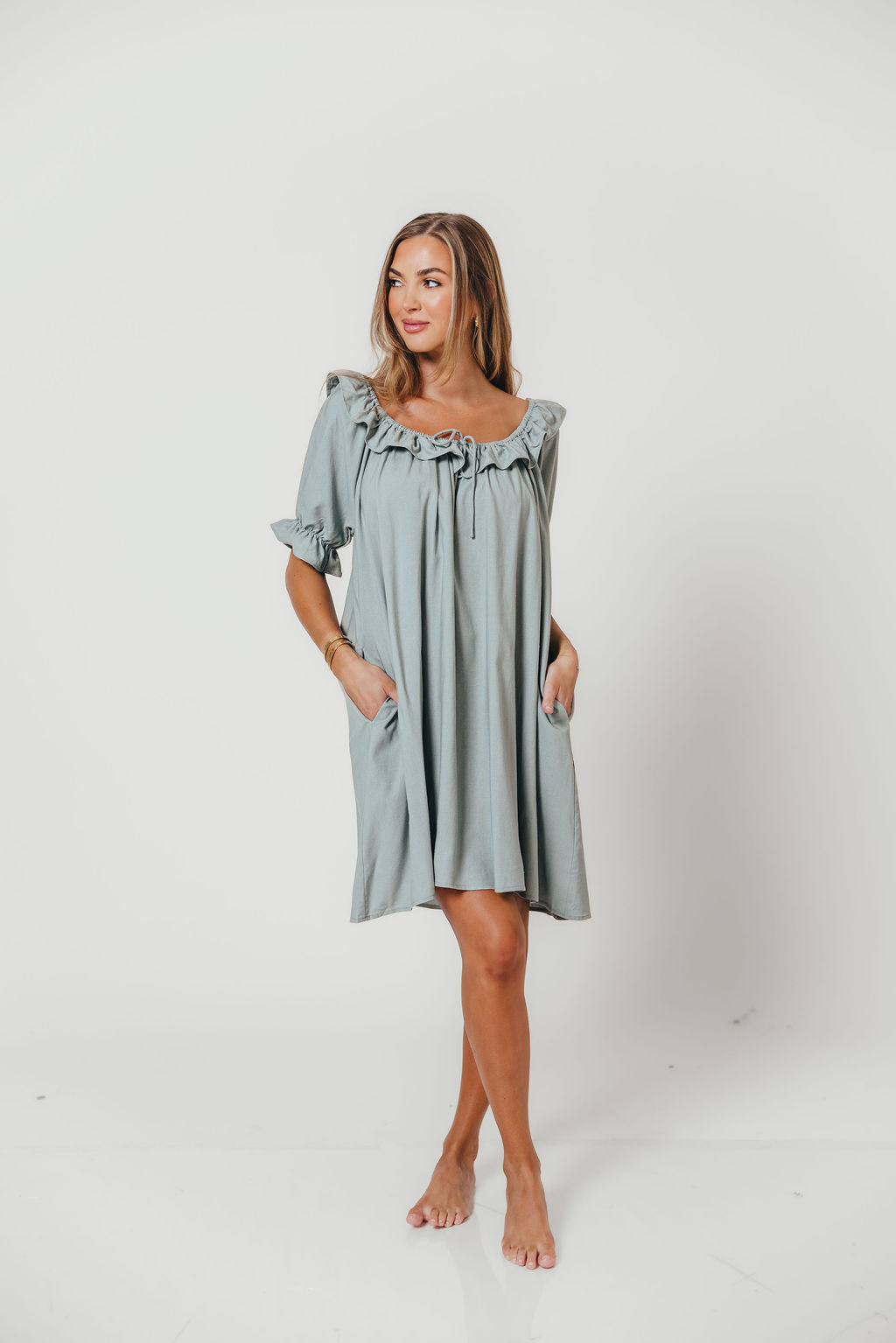 Betty Mini Dress in Sage