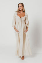 Cecilia Maxi Dress in Linen Blend - Bump Friendly