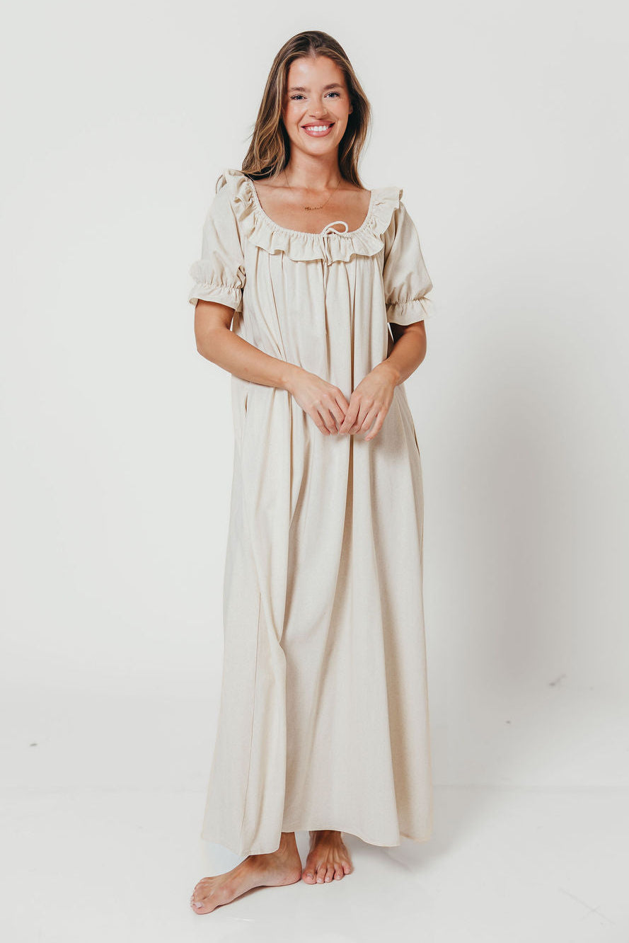 Audrey Maxi Dress in Linen Blend