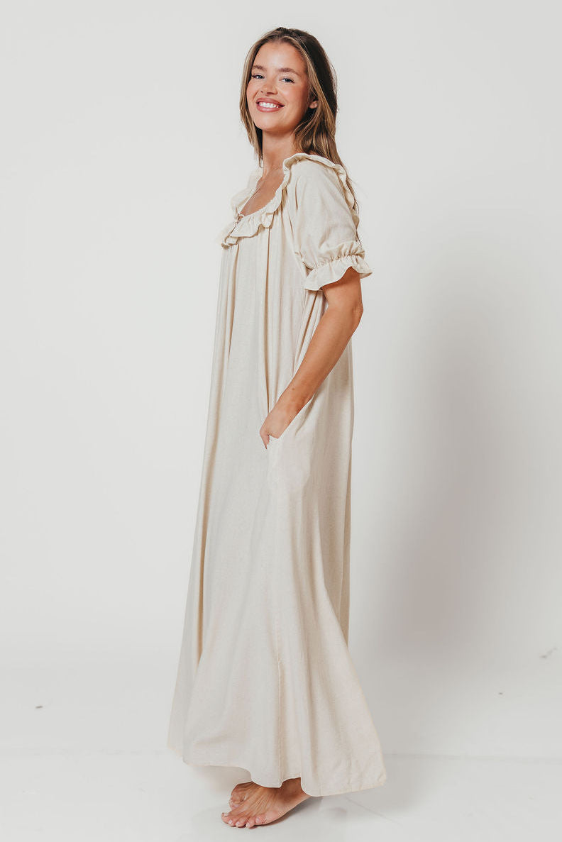 Audrey Maxi Dress in Linen Blend
