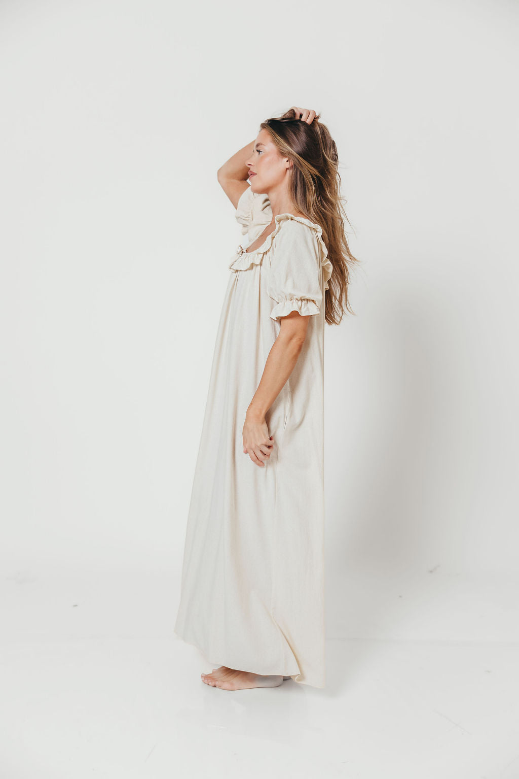 Audrey Maxi Dress in Linen Blend