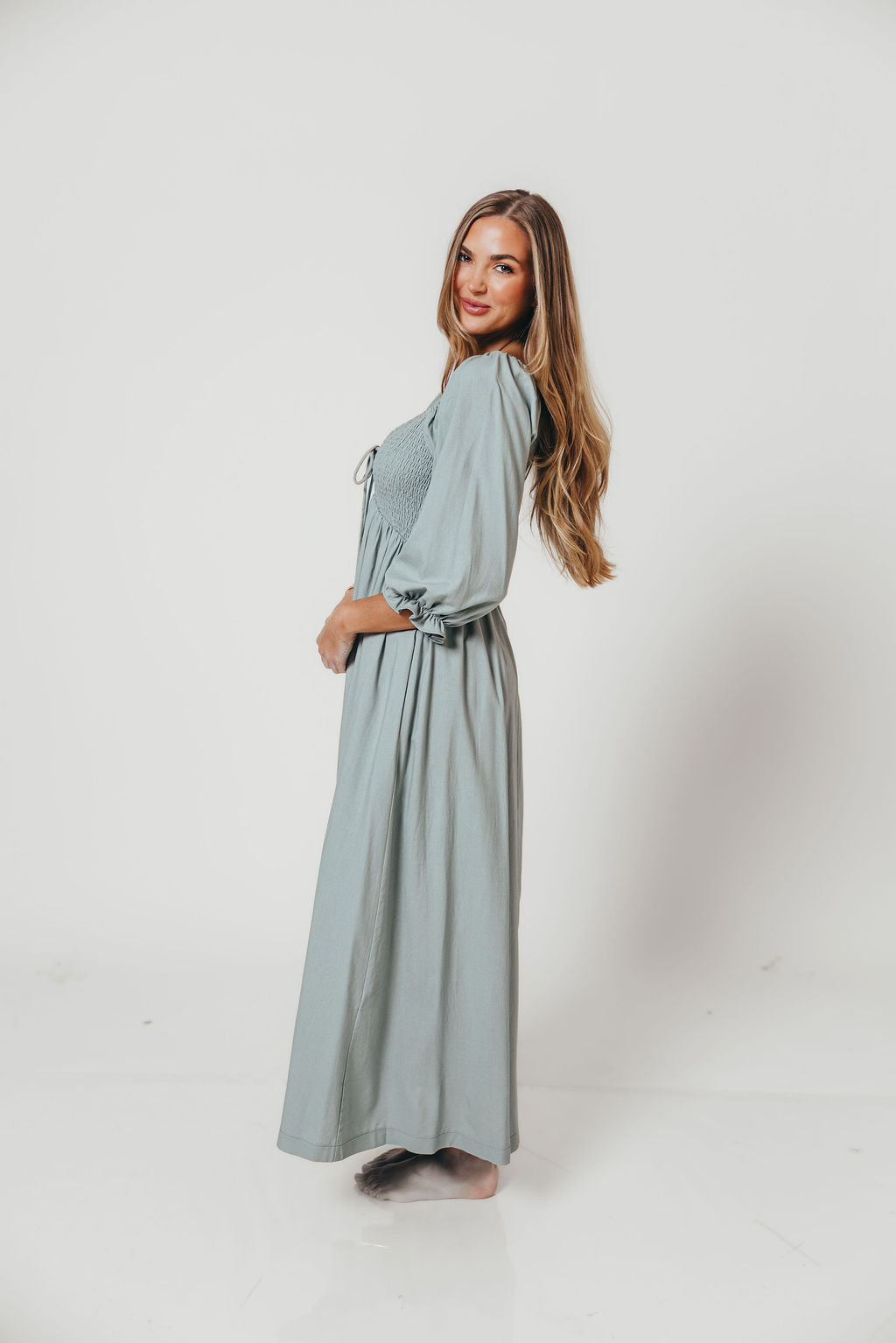 Cecilia Maxi Dress in Sage - Bump Friendly