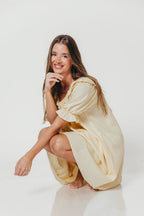 Betty Mini Dress in Butter