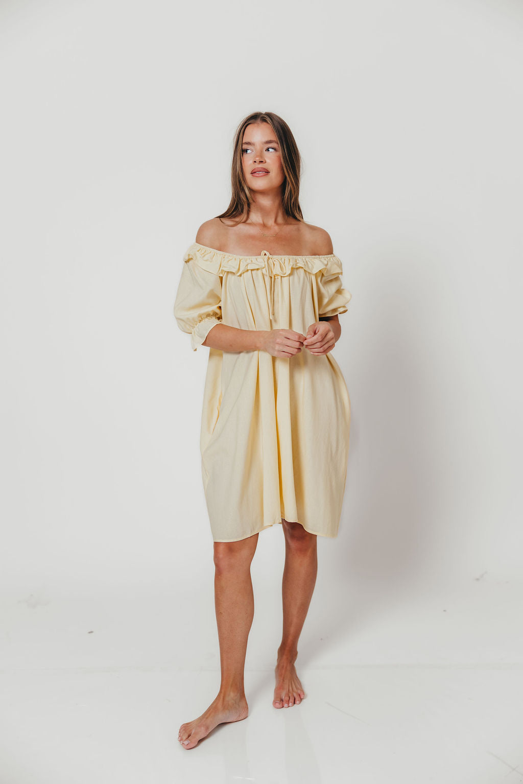 Betty Mini Dress in Butter