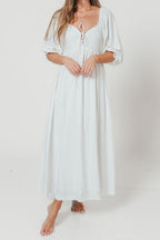 Cecilia Maxi Dress in Off-White - Bump Friendly