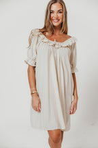Betty Mini Dress in Linen Blend