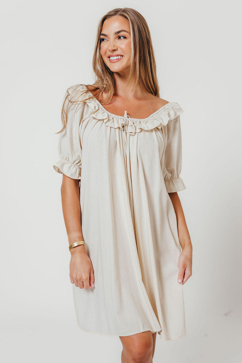 Betty Mini Dress in Linen Blend
