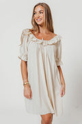 Betty Mini Dress in Linen Blend