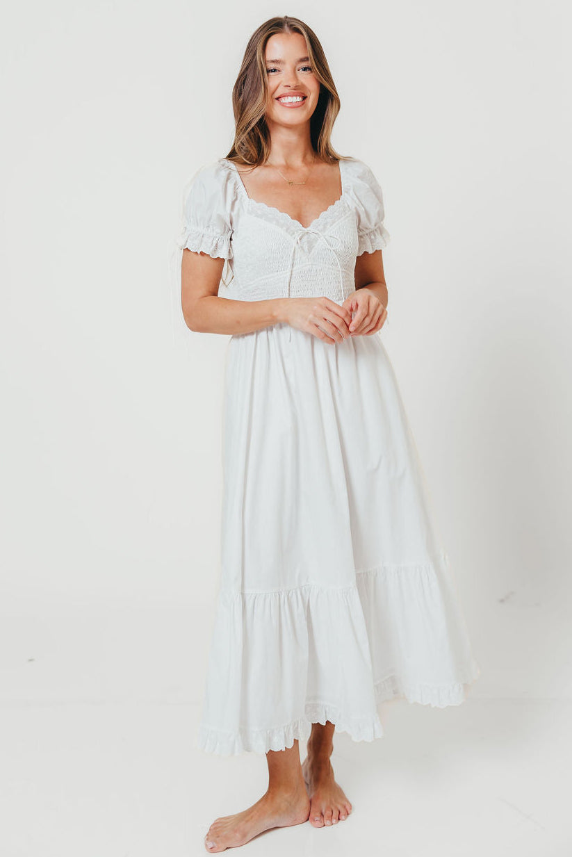 Holdyn 100% Cotton Maxi Dress in Off-White - Inclusive Sizing