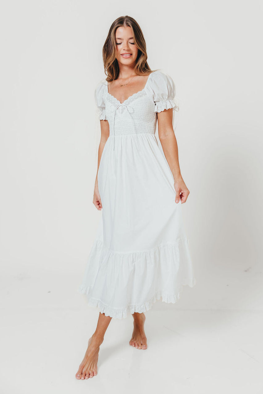 Holdyn 100% Cotton Maxi Dress in Off-White - Inclusive Sizing