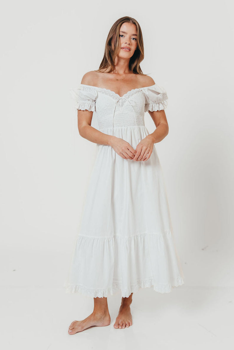 Holdyn 100% Cotton Maxi Dress in Off-White - Inclusive Sizing