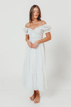 Holdyn 100% Cotton Maxi Dress in Off-White - Inclusive Sizing