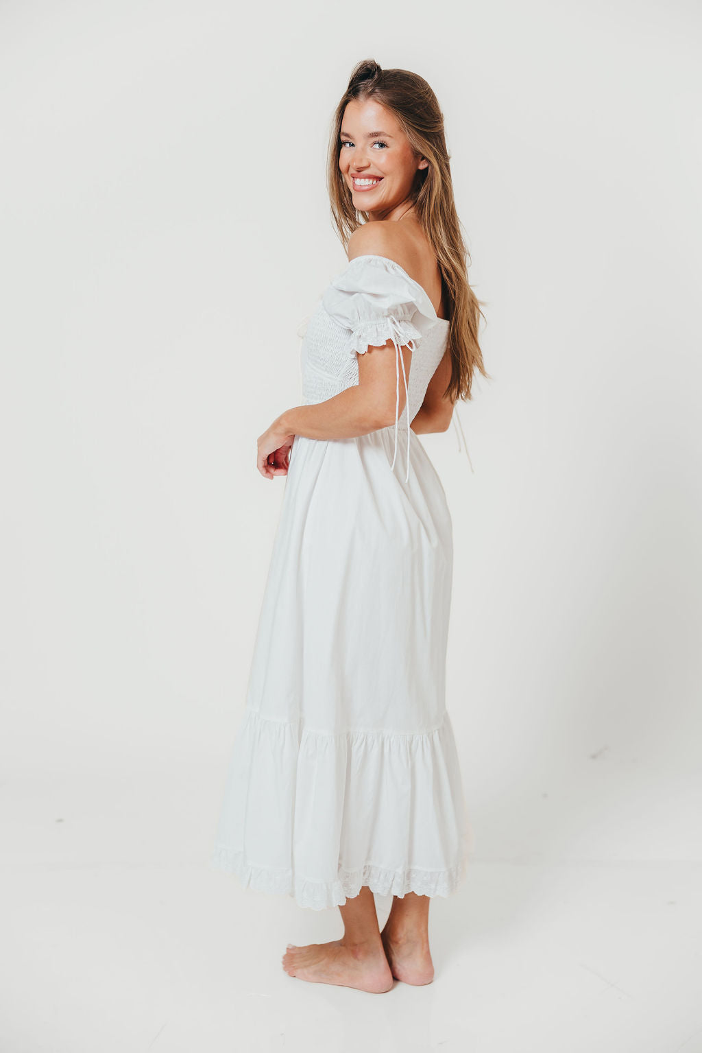 Holdyn 100% Cotton Maxi Dress in Off-White - Inclusive Sizing