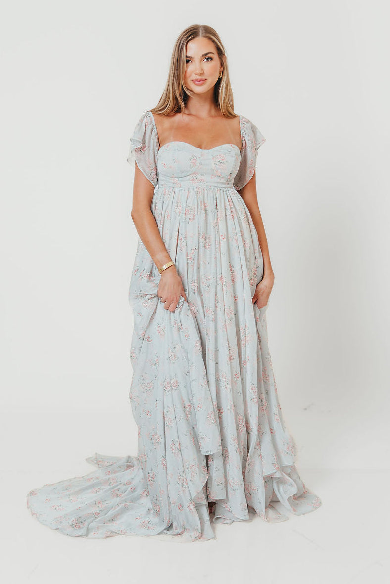 Charleston Maxi Dress in Sage Floral - Bump Friendly & Inclusive Sizing