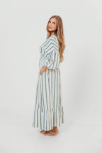 Hunter 100% Cotton Midi Dress in Navy Stripe - Bump Friendly & Inclusive Sizing *6/11 PRE-ORDER*