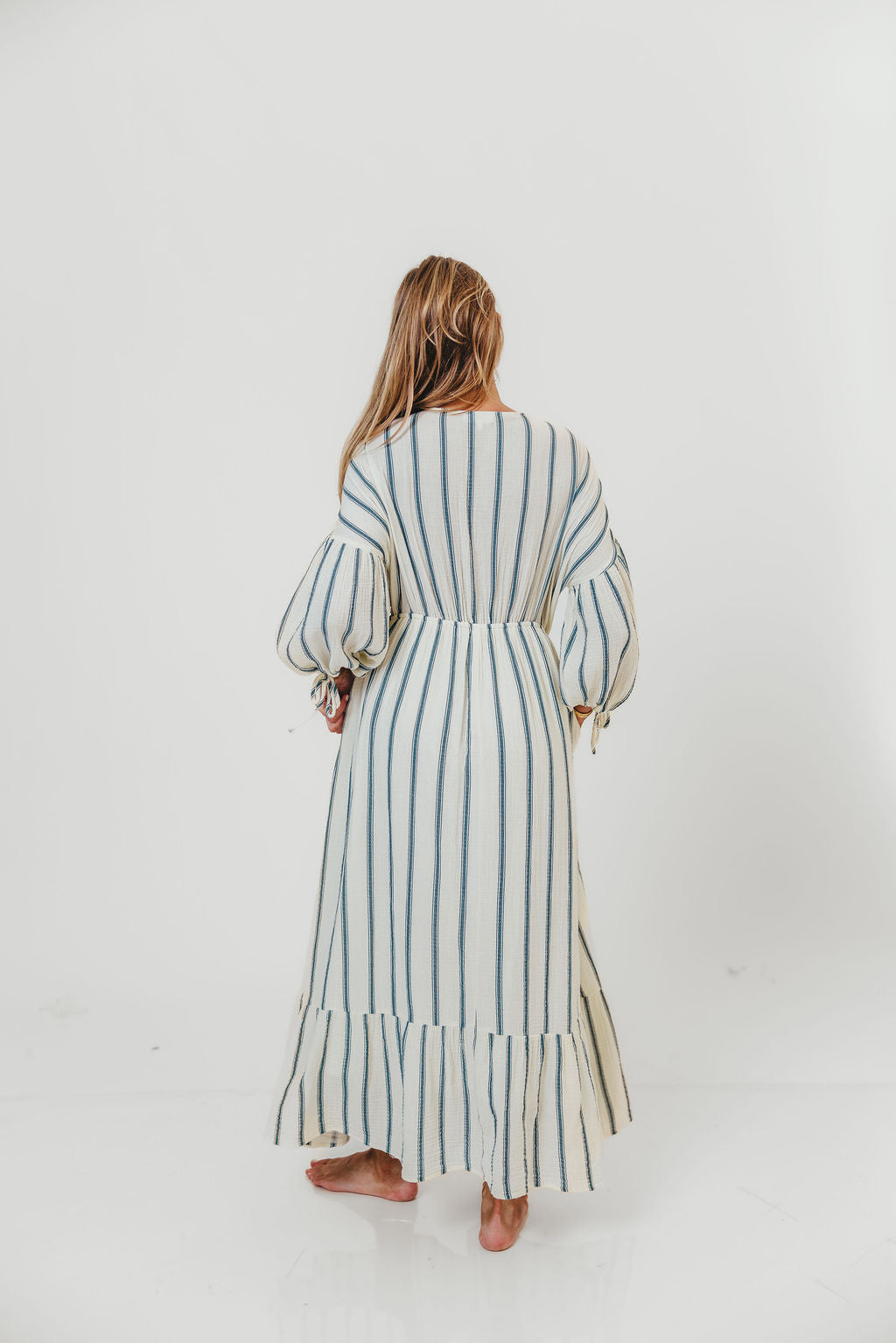 Hunter 100% Cotton Midi Dress in Navy Stripe - Bump Friendly & Inclusive Sizing *6/11 PRE-ORDER*