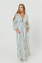 Hunter 100% Cotton Midi Dress in Navy Stripe - Bump Friendly & Inclusive Sizing *6/11 PRE-ORDER*