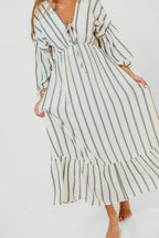 Hunter 100% Cotton Midi Dress in Navy Stripe - Bump Friendly & Inclusive Sizing *6/11 PRE-ORDER*