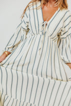 Hunter 100% Cotton Midi Dress in Navy Stripe - Bump Friendly & Inclusive Sizing *6/11 PRE-ORDER*