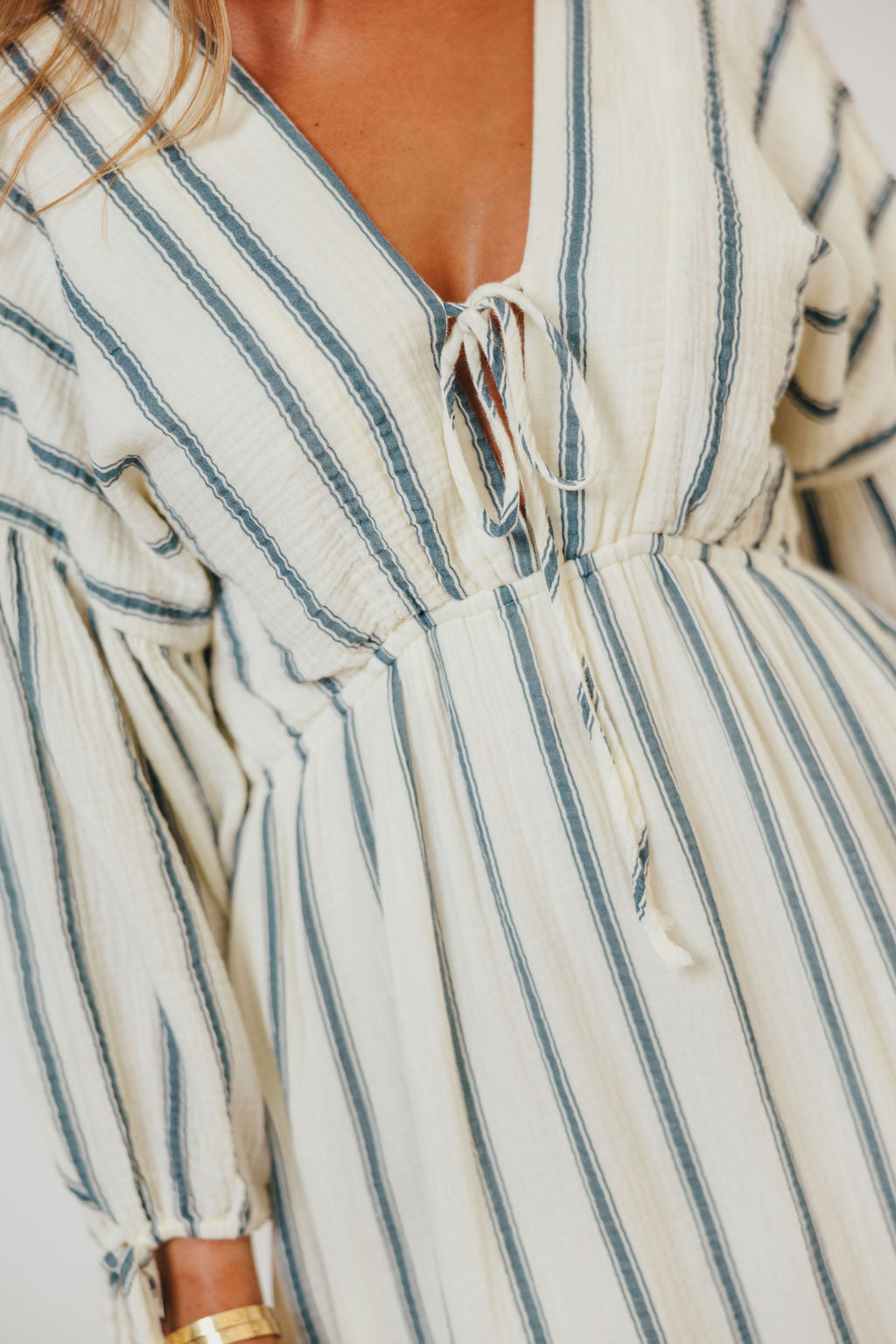 Hunter 100% Cotton Midi Dress in Navy Stripe - Bump Friendly & Inclusive Sizing *6/11 PRE-ORDER*
