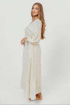 Hunter 100% Cotton Midi Dress in Off-White - Bump Friendly & Inclusive Sizing