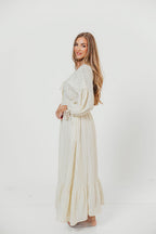 Hunter 100% Cotton Midi Dress in Off-White - Bump Friendly & Inclusive Sizing