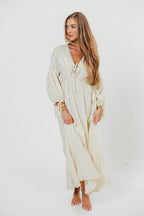 Hunter 100% Cotton Midi Dress in Off-White - Bump Friendly & Inclusive Sizing
