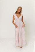 Katy Pleated Bodice Maxi Dress in Light Pink - Bump Friendly *6/30 PRE-ORDER*