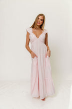Katy Pleated Bodice Maxi Dress in Light Pink - Bump Friendly *6/30 PRE-ORDER*