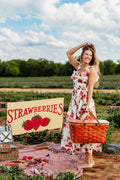 Pamela Floral Midi Dress in Red