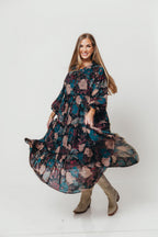 Tabitha Midi Dress in Black - Bump Friendly