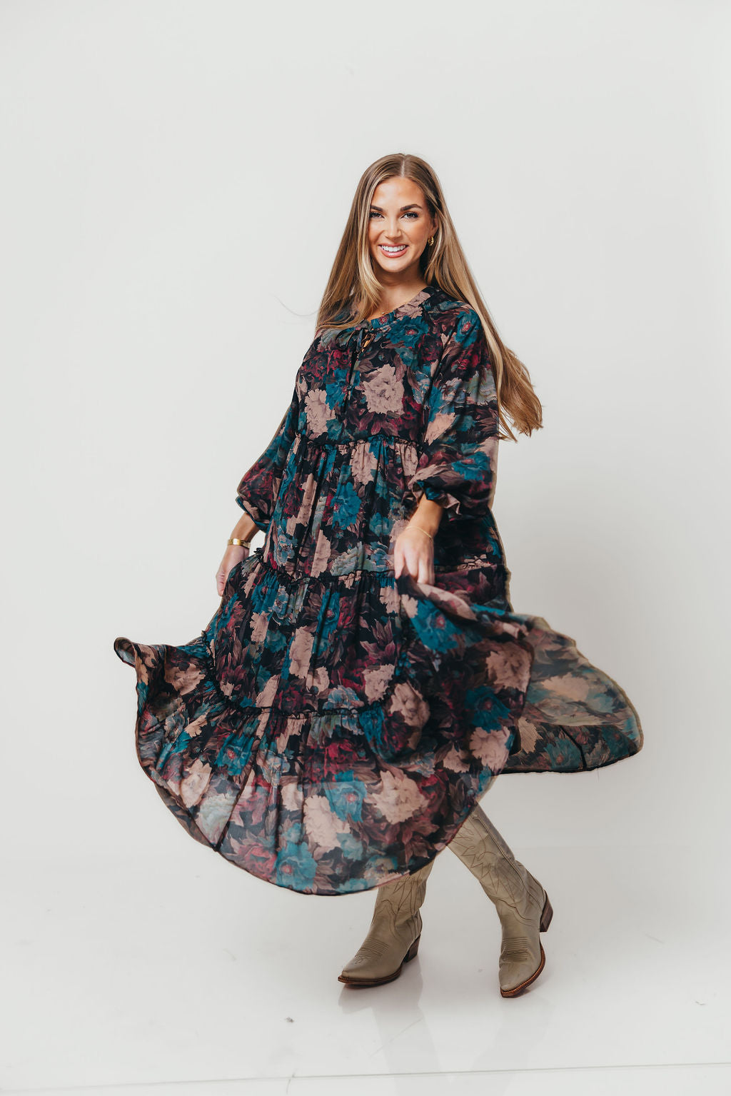 Tabitha Midi Dress in Black - Bump Friendly