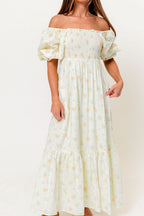 Livvy 100% Cotton Dress in Green (Fully Lined) - Bump Friendly