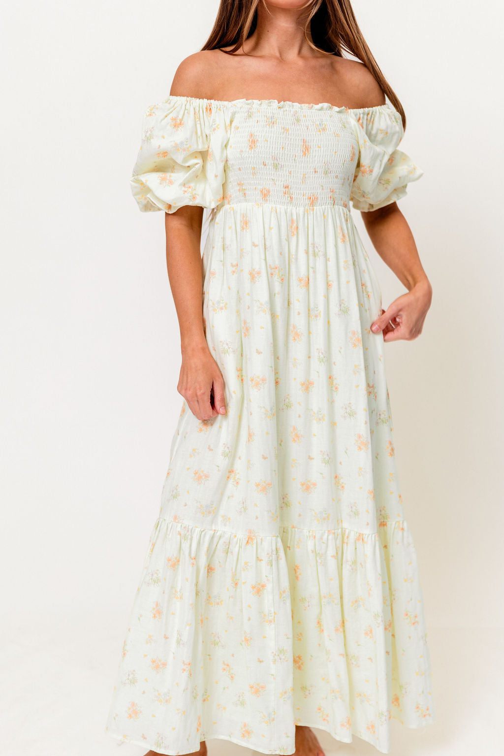 Livvy 100% Cotton Dress in Green (Fully Lined) - Bump Friendly