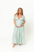 Grayson Maxi Dress in Light Mint - Bump Friendly