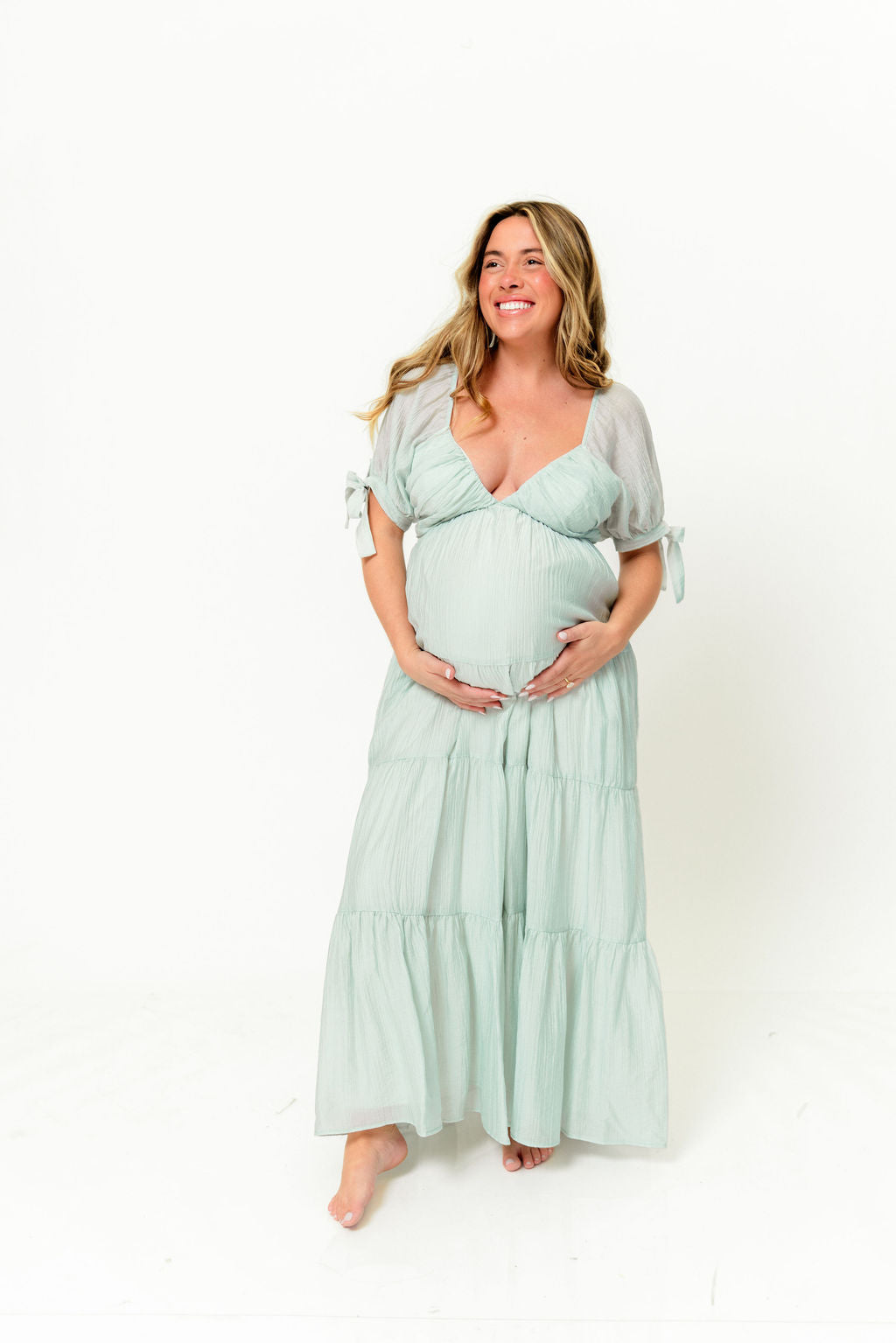Grayson Maxi Dress in Light Mint - Bump Friendly